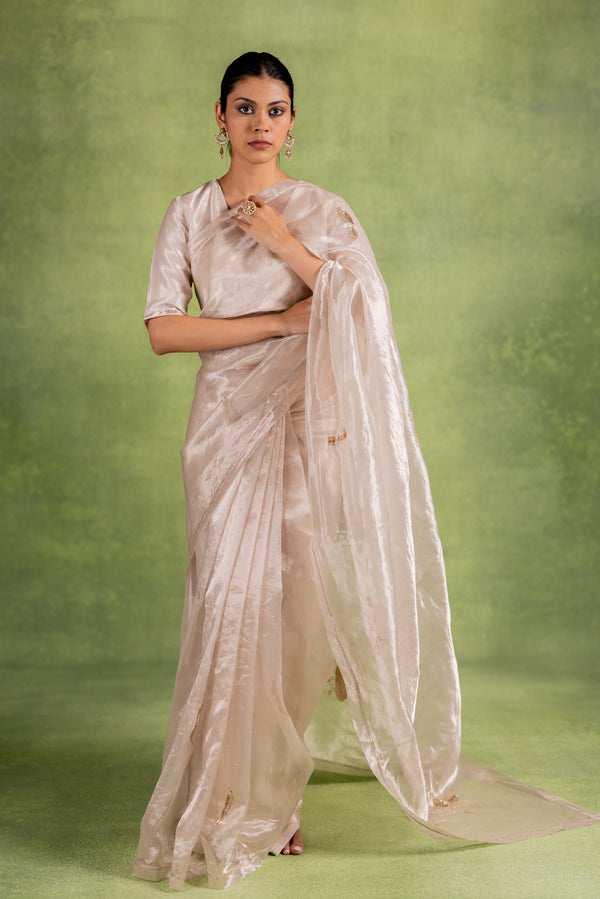 Chandni Tissue Silk Saree - Silver