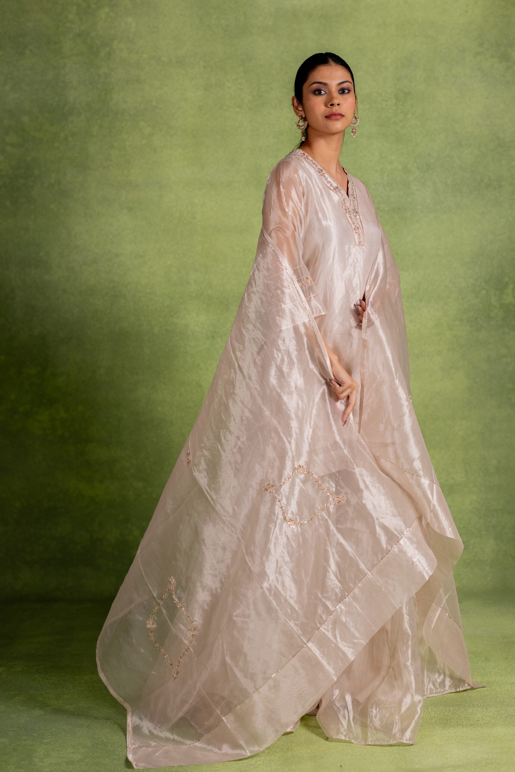 Tissue Silk Dupatta - Silver