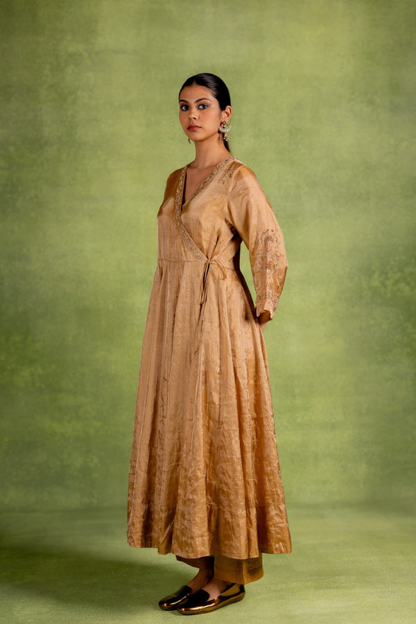 Vasundhara Tissue Angarkha Set - Golden