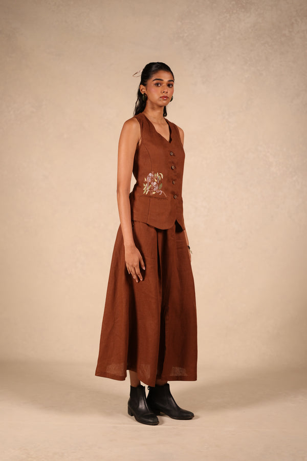 Linen Slit Skirt