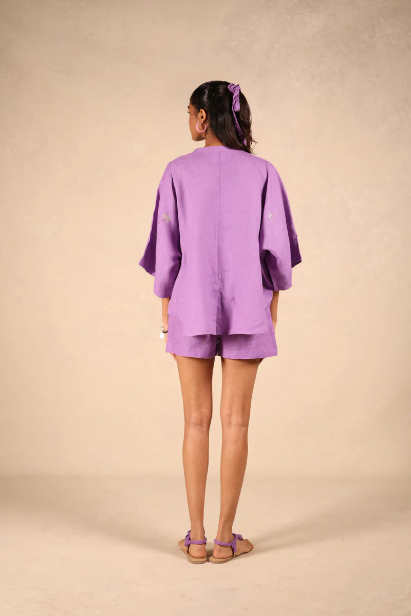 Linen coord set - Oversize shirt with shorts