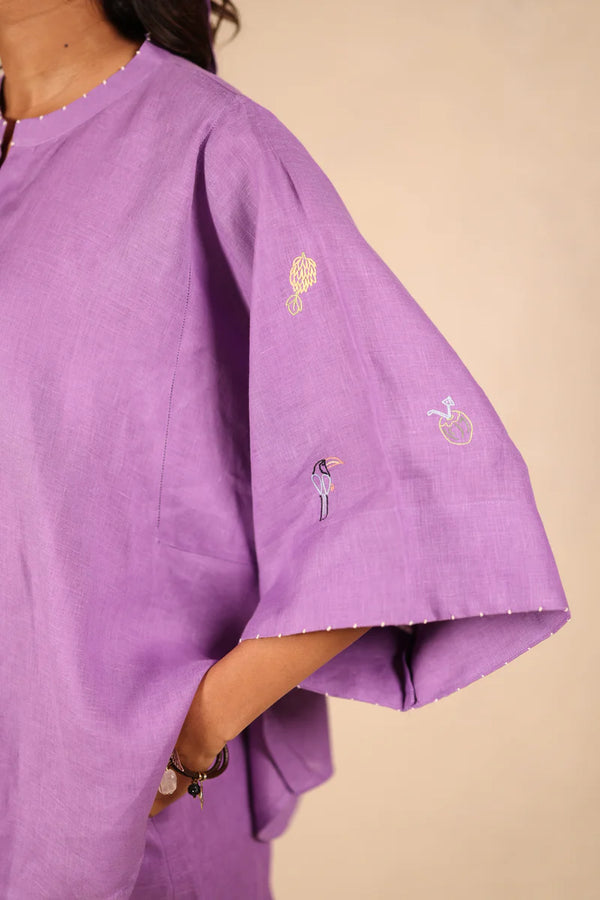 Linen coord set - Oversize shirt with shorts