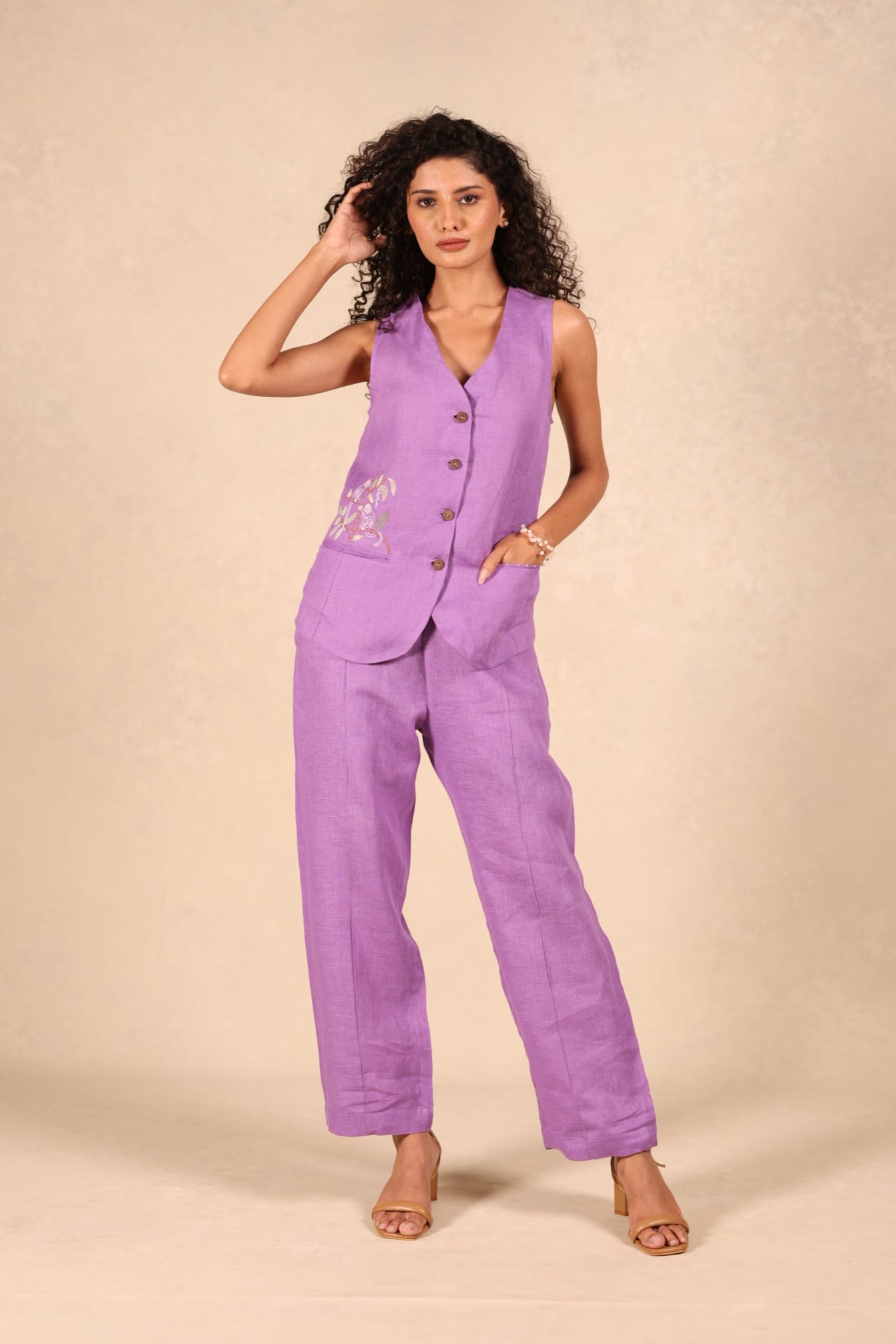 Linen Tucks Pants