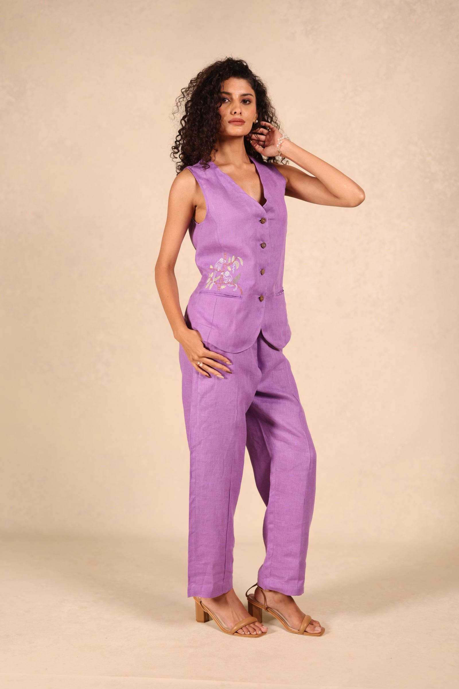 Linen Tucks Pants