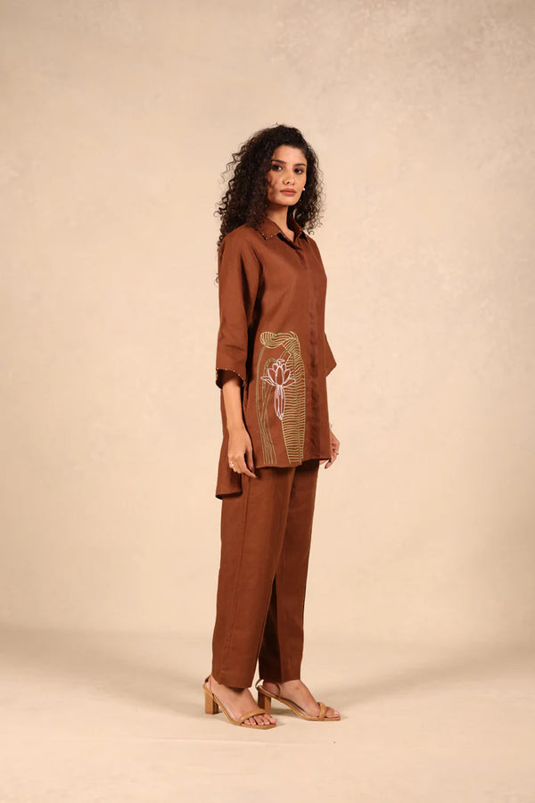 Linen Coord Set - Chocolate Brown