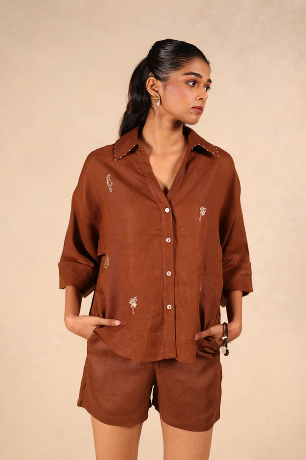 Linen Coord Set - Backloop shirt & Shorts