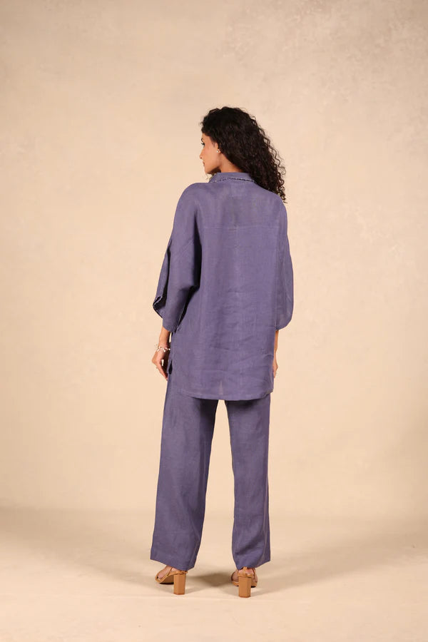 Linen Coord Set - Shirt kurta & Pants