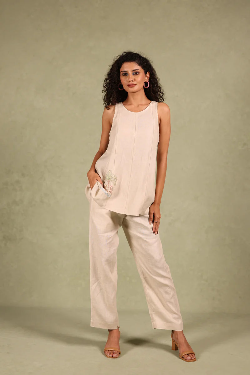 Linen Coord set -  Long Kylie top with pant