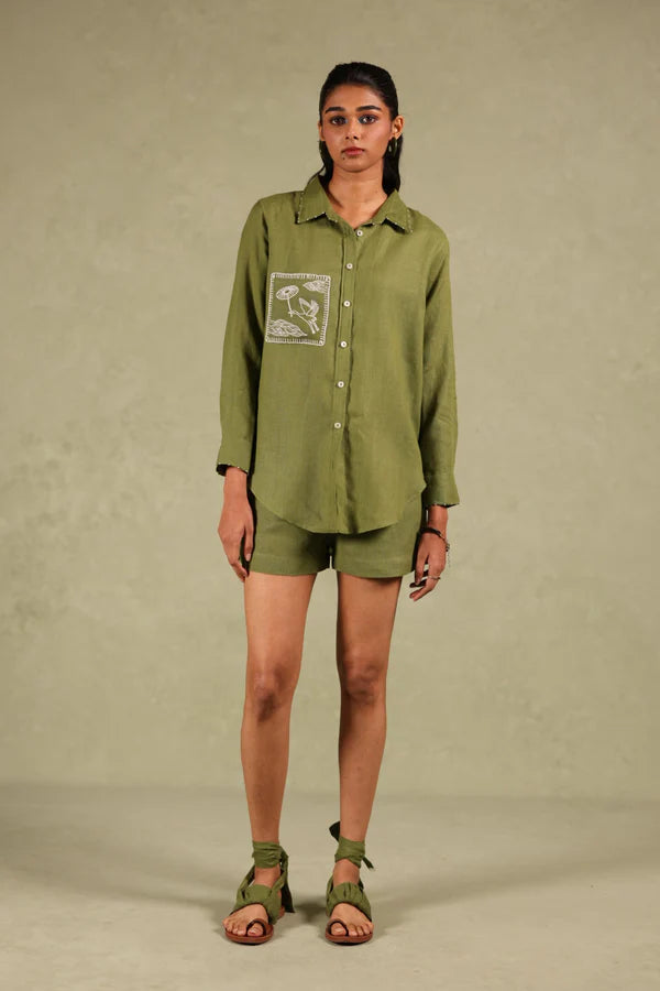 Linen coord set - sandra shirt & shorts