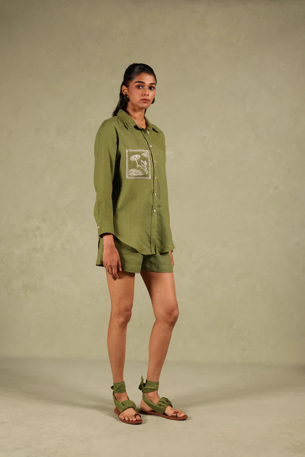 Linen coord set - sandra shirt & shorts