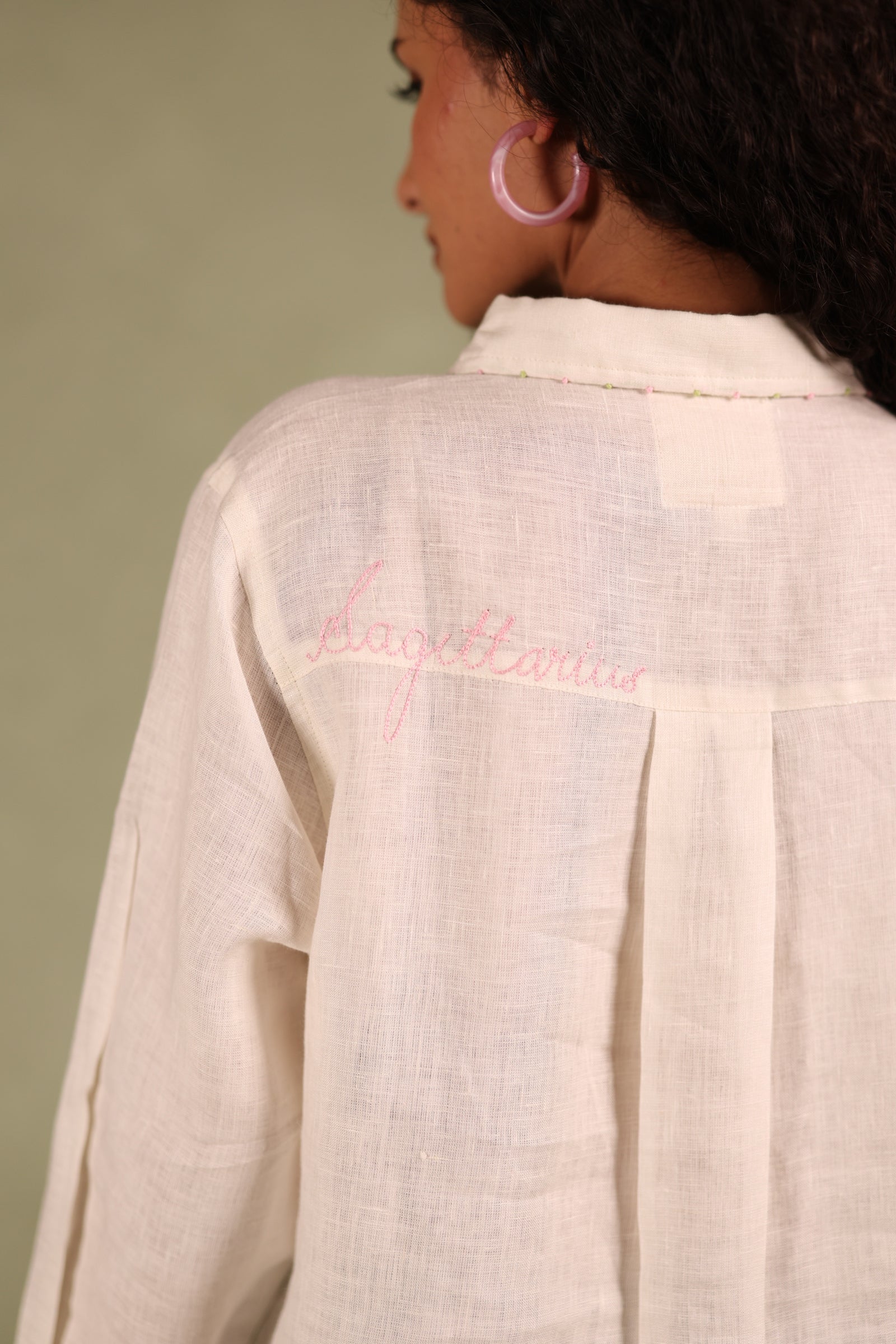 Sagittarius Pocket Linen Shirt - Off white