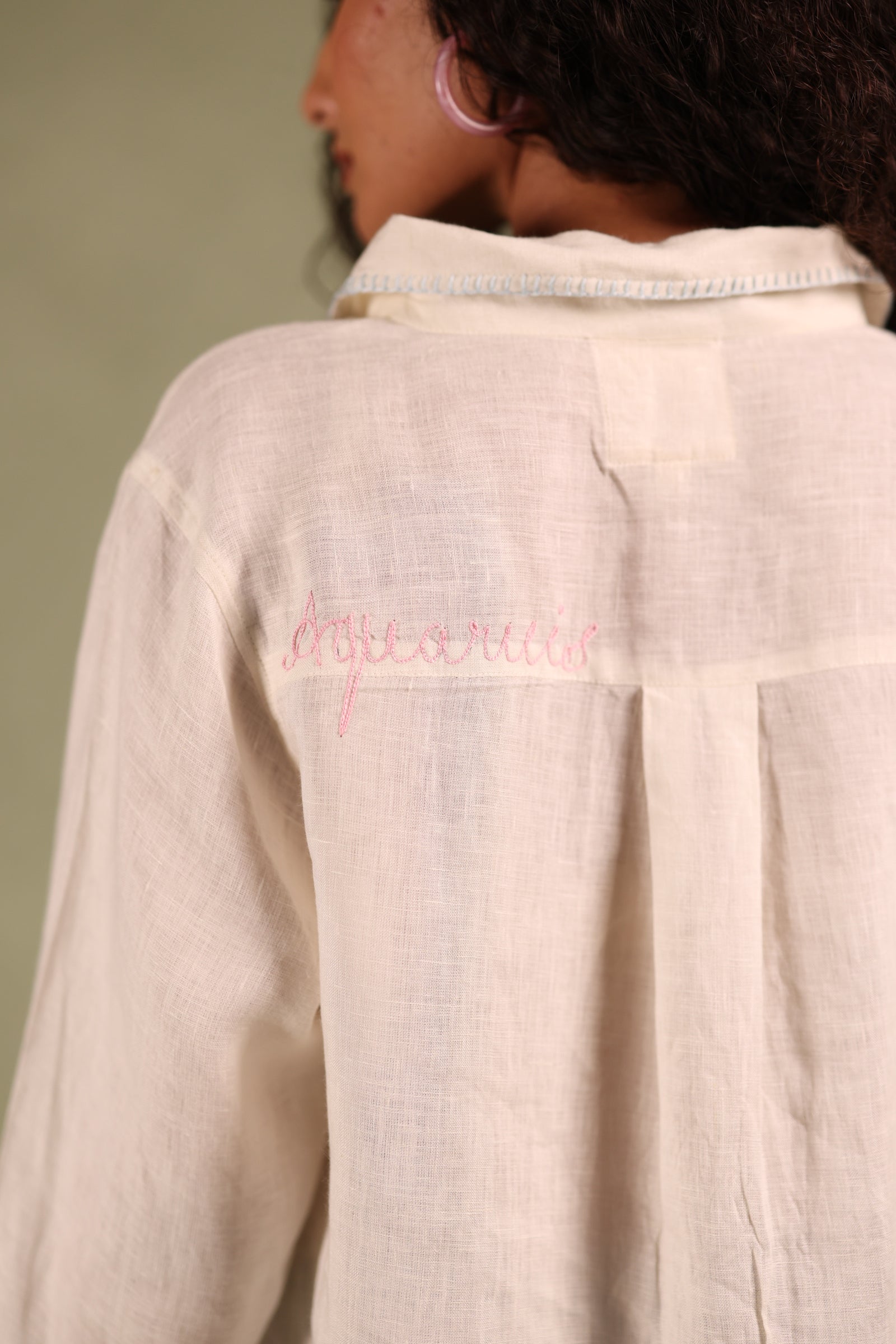 Aquarius Pocket Linen Shirt - Off white