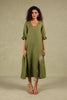 Linen side frill dress
