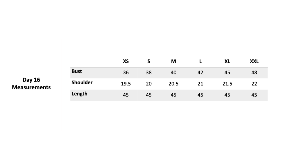 Size Chart 1
