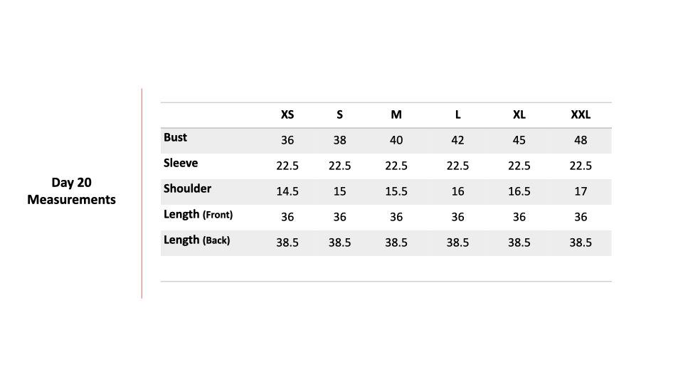 Size Chart 1