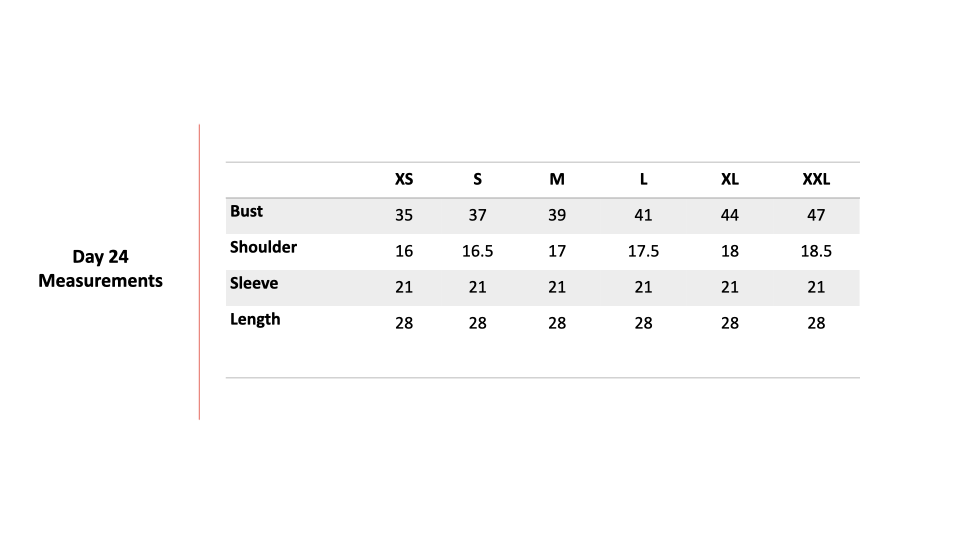 Size Chart 1