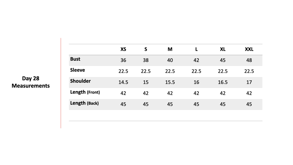 Size Chart 1