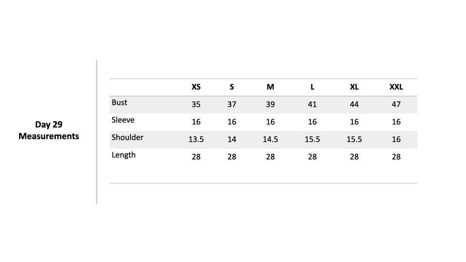 Size Chart 1