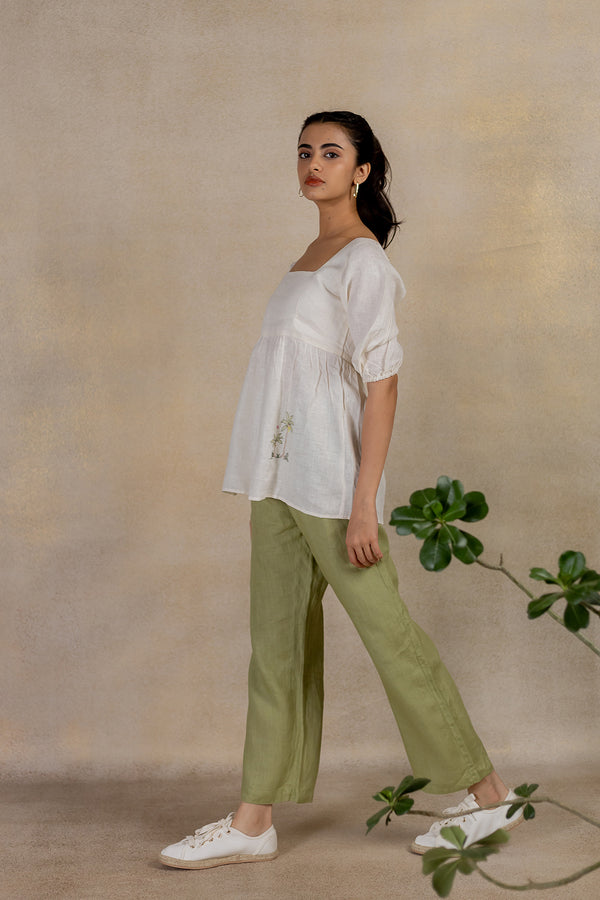 Day 9 - Linen Back Knot Top - Off White