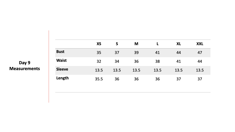 Size Chart 1