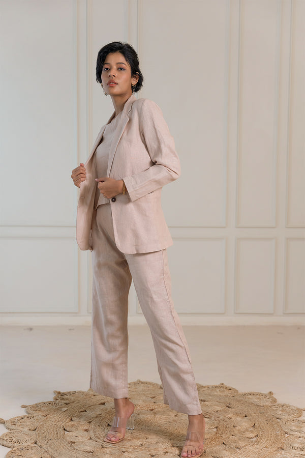 DIANE LINEN JACKET - Beige