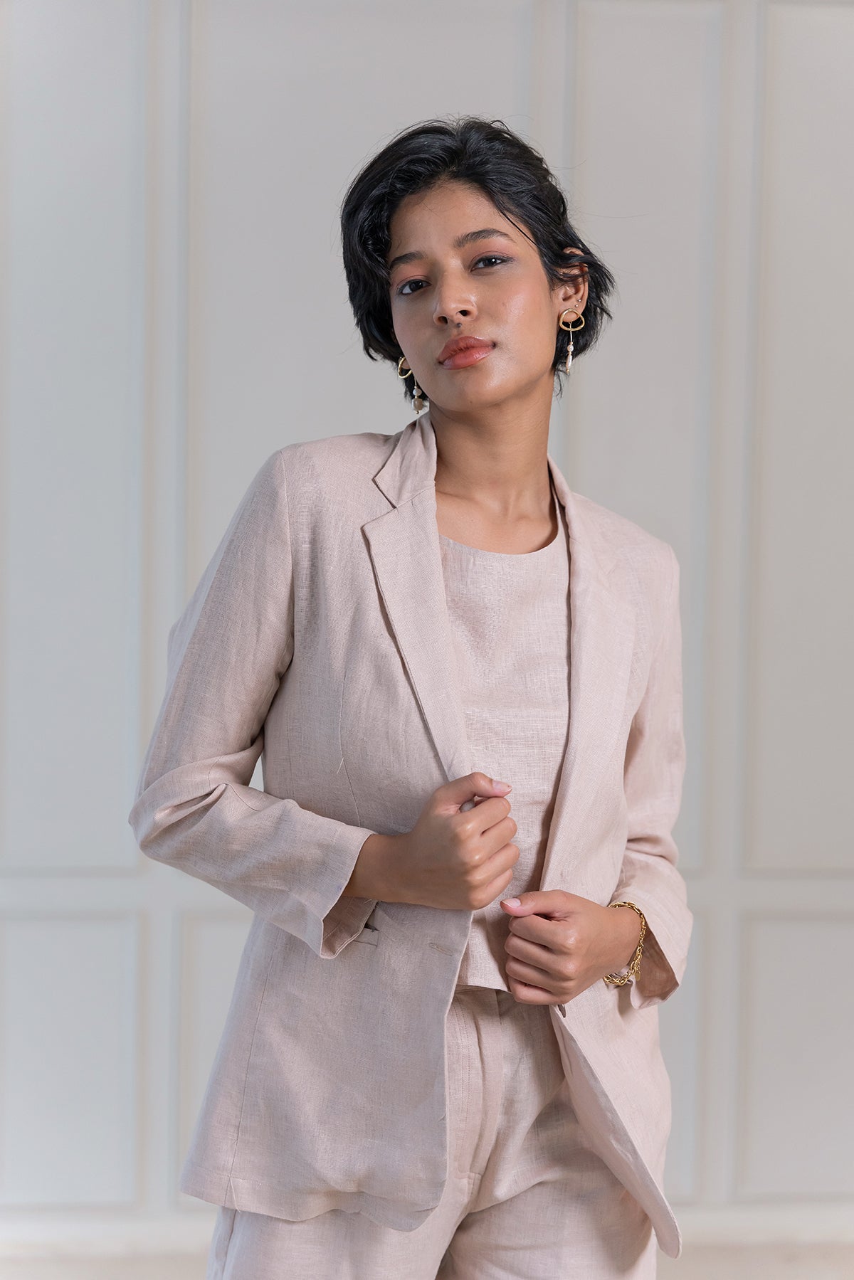 DIANE LINEN JACKET - Beige