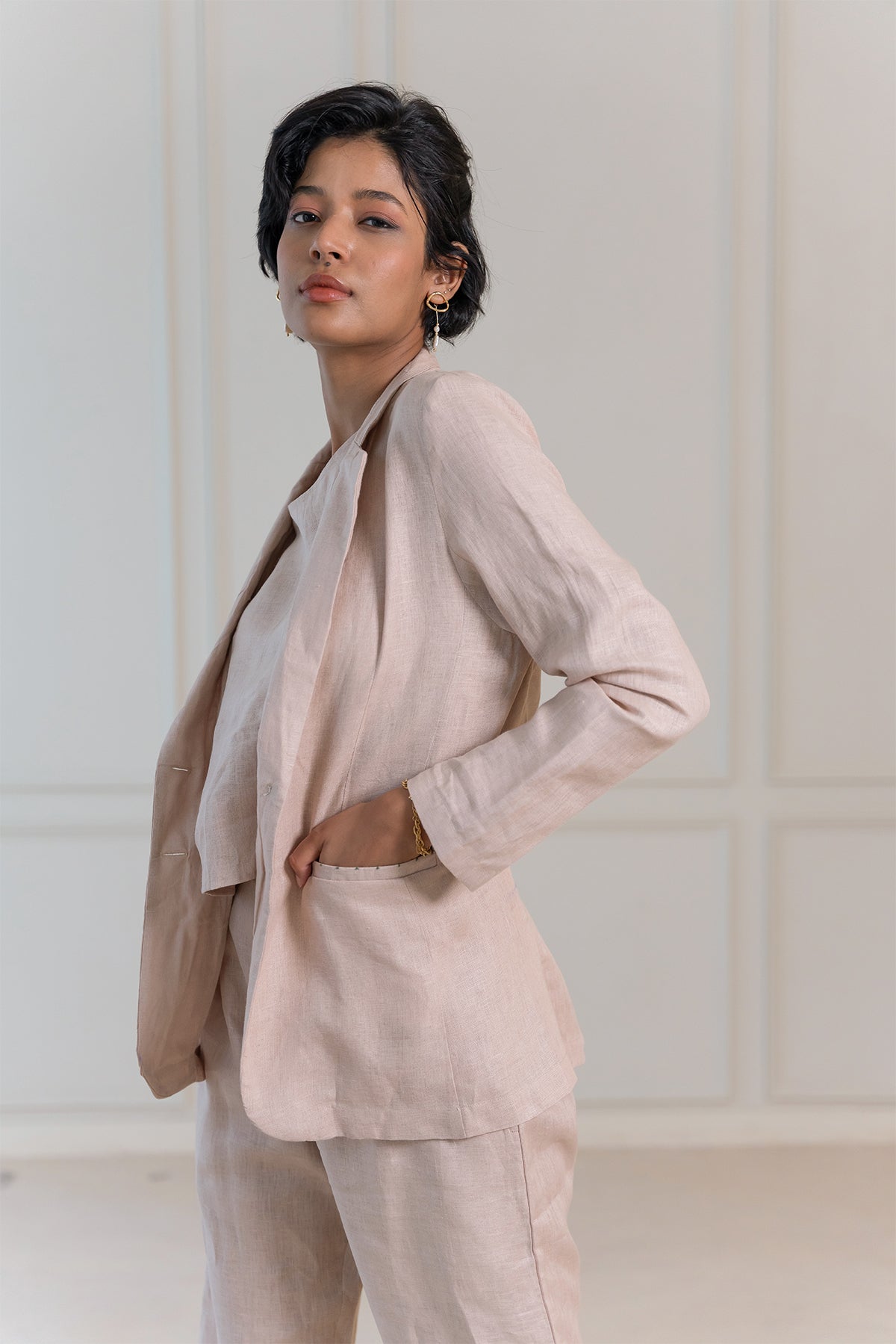 DIANE LINEN JACKET - Beige