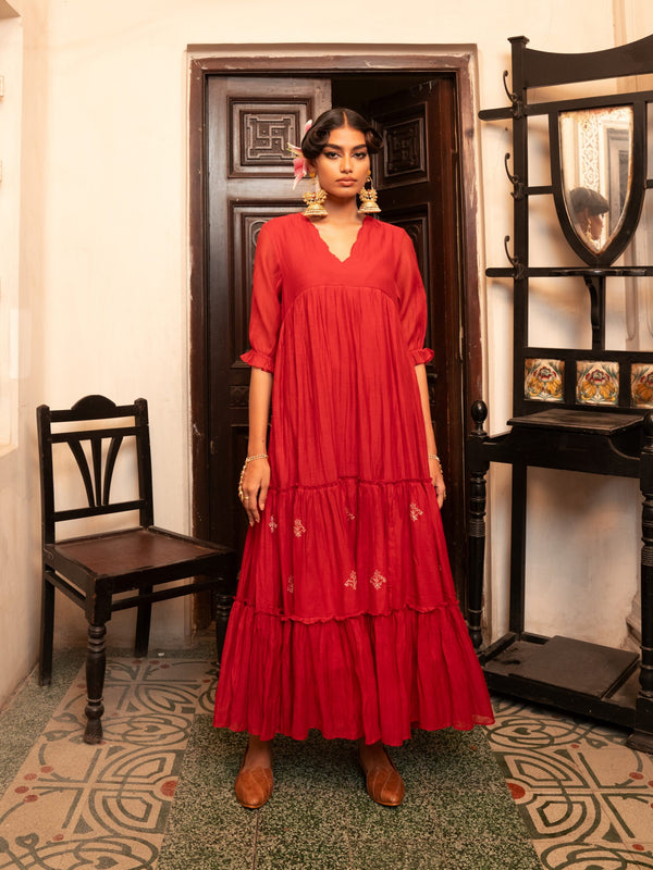 Padma Dress- Sindoori Laal