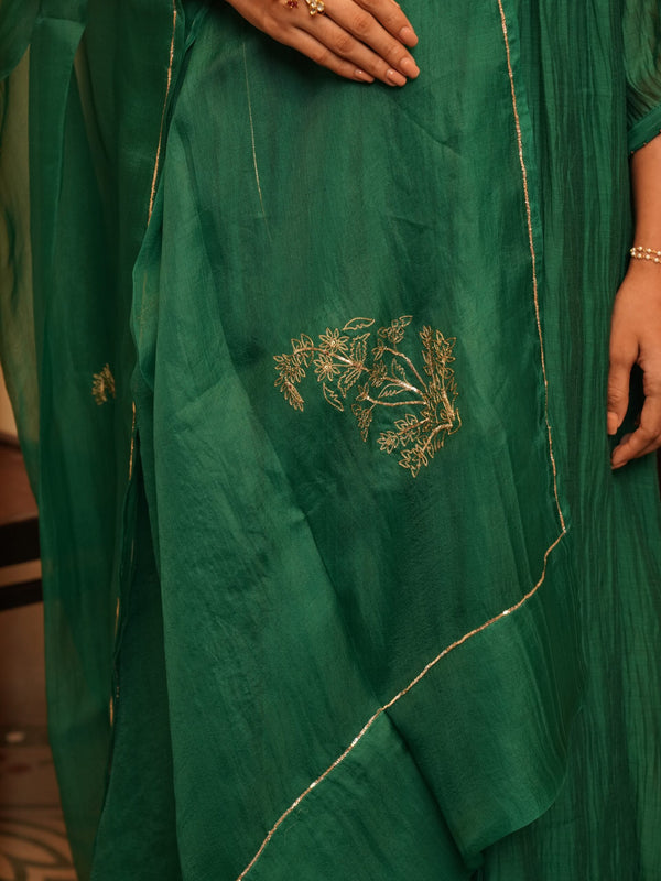 Morpankh organza Dupatta - Chatak "Hara"