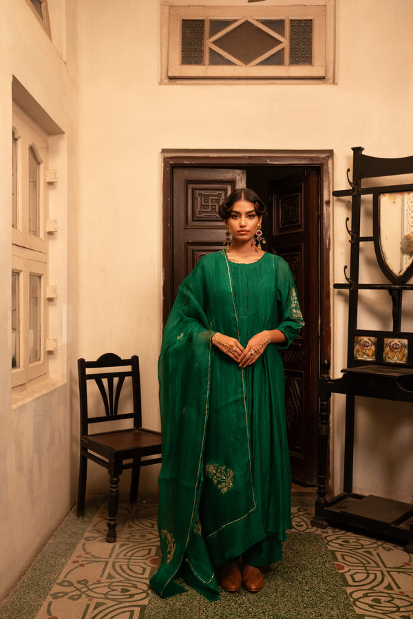 Morpankh kurta set - chatak "Hara"