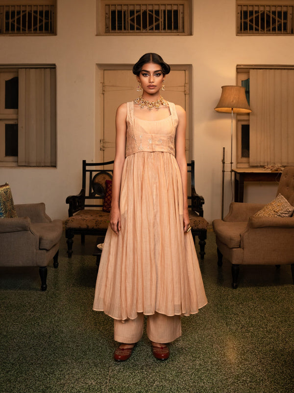 Kumud Anarkali set - swarn "beige"