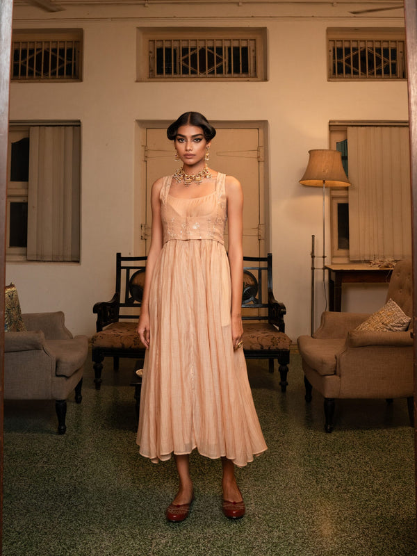 Kumud Dress- Swarn "Beige"