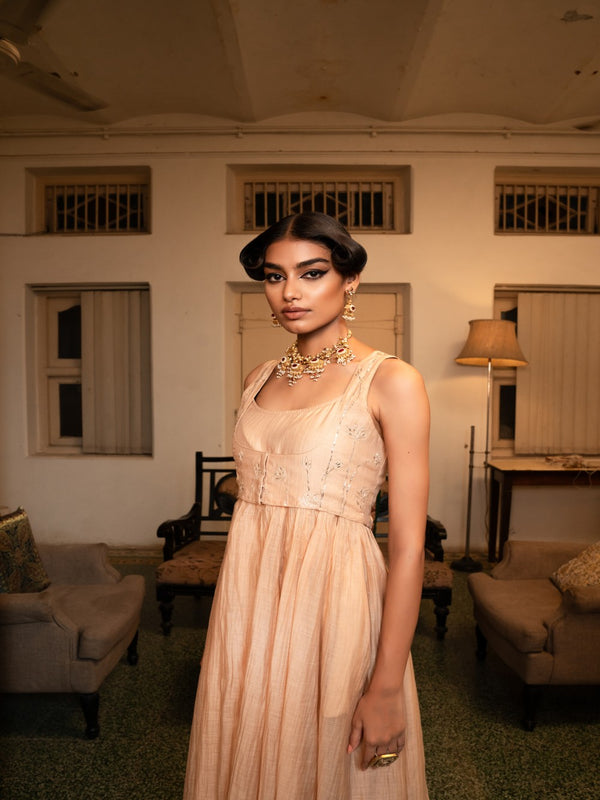Kumud Dress- Swarn "Beige"
