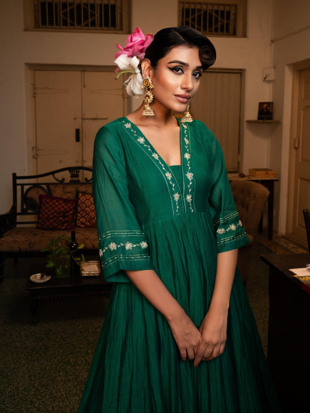 Pankaja Anarkali set - chatak Haraa