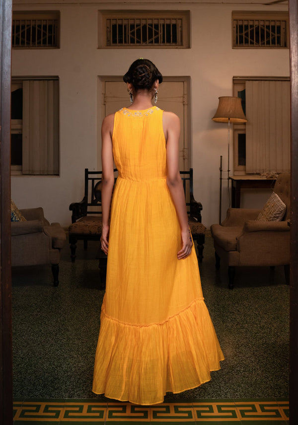 Amaltaas Dress- kesariya peela