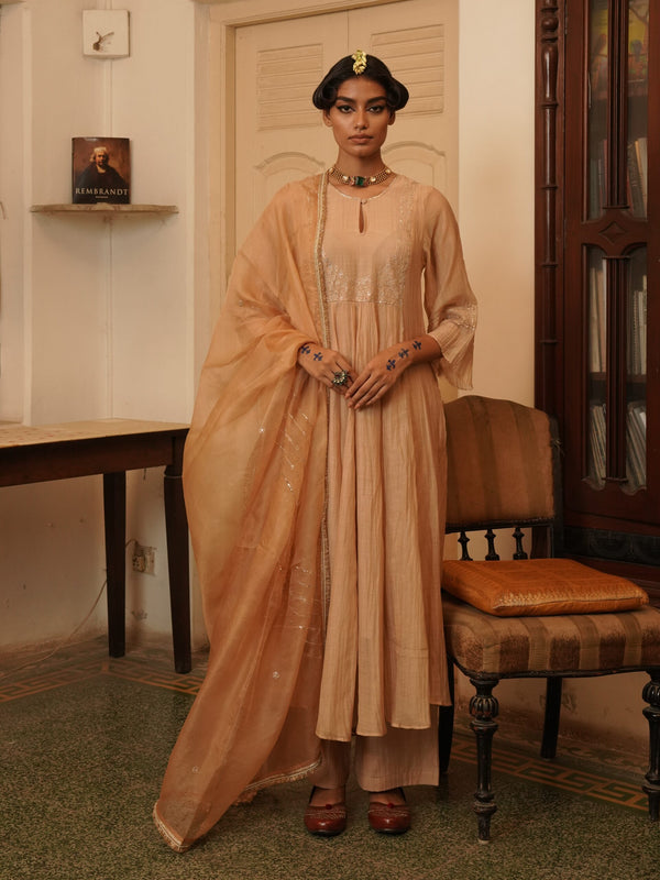 Sheesh Mahal organza Dupatta - swarn "beige"