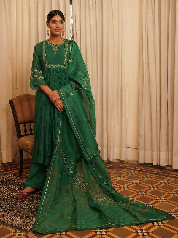 Phool Bel organza Dupatta - chatak "Hara"