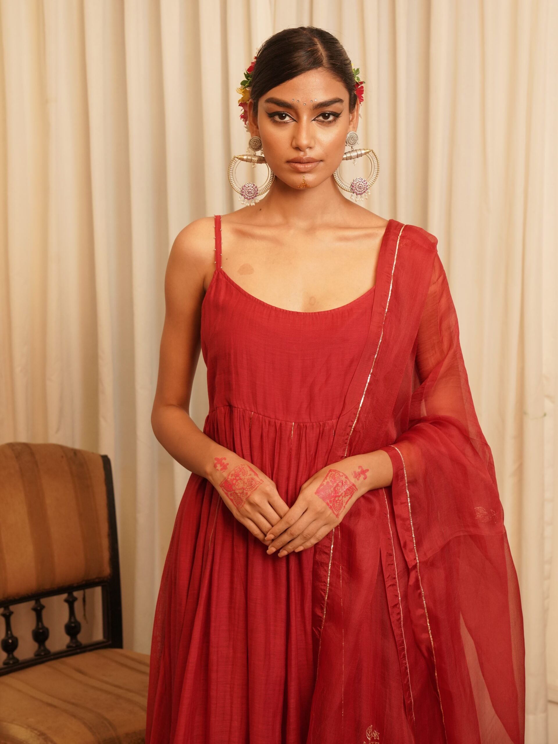 Saanjh Kurta set - sindhoori "laal"