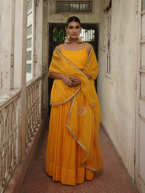 Ghoomar Blouse - kesariya peela