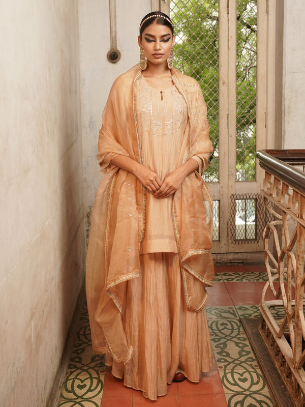 Motimala organza Dupatta - swarn "beige"