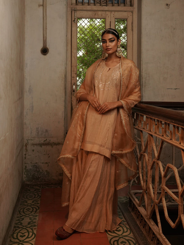 Motimala organza Dupatta - swarn "beige"