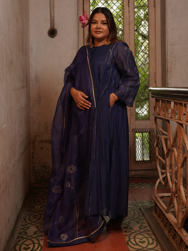 Kamal Organza Dupatta - mayur "Neela"