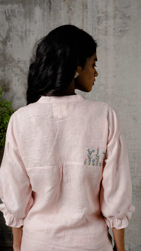 EMMA LINEN SHIRT - Light Pink