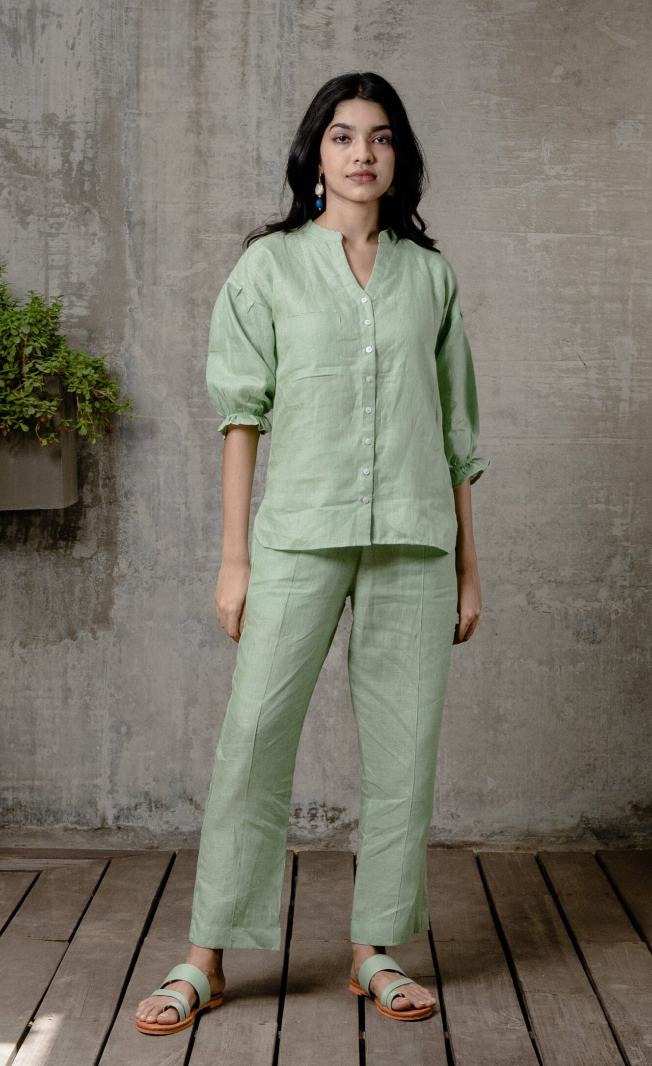 EMMA LINEN SHIRT - Pista