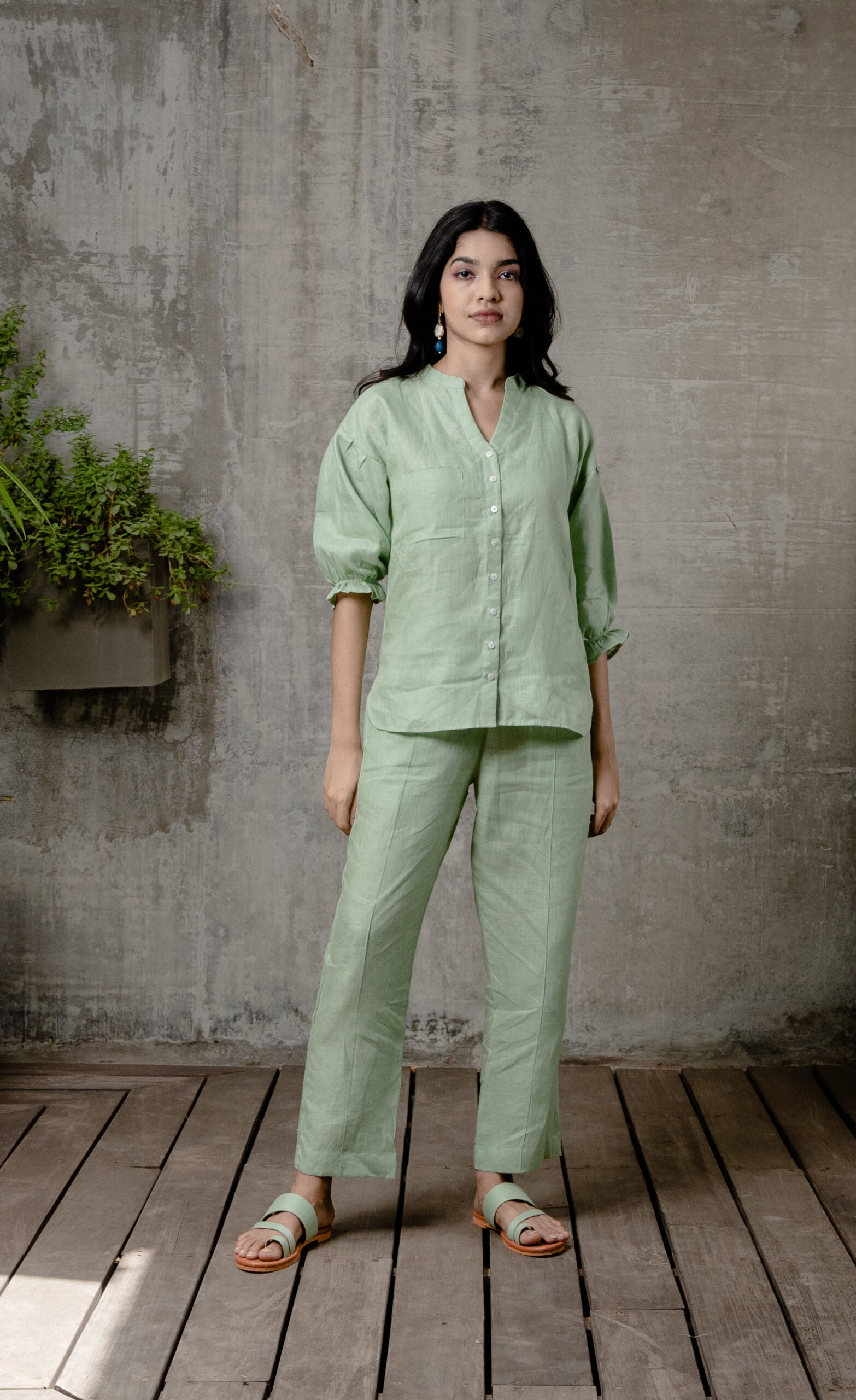 EMMA LINEN SHIRT - Pista
