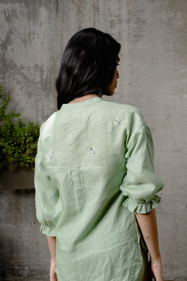 EMMA LINEN SHIRT - Pista
