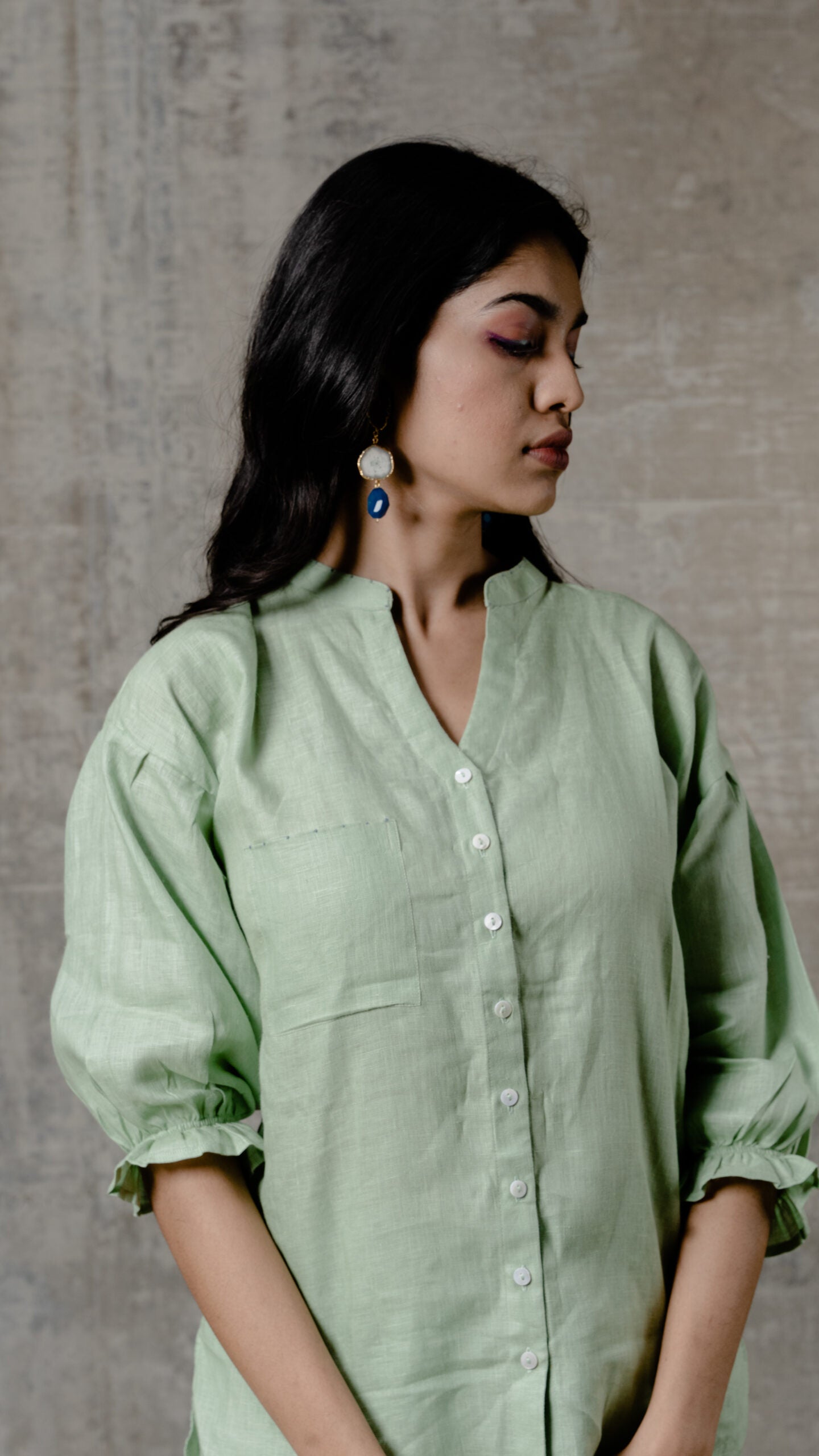 EMMA LINEN SHIRT - Pista