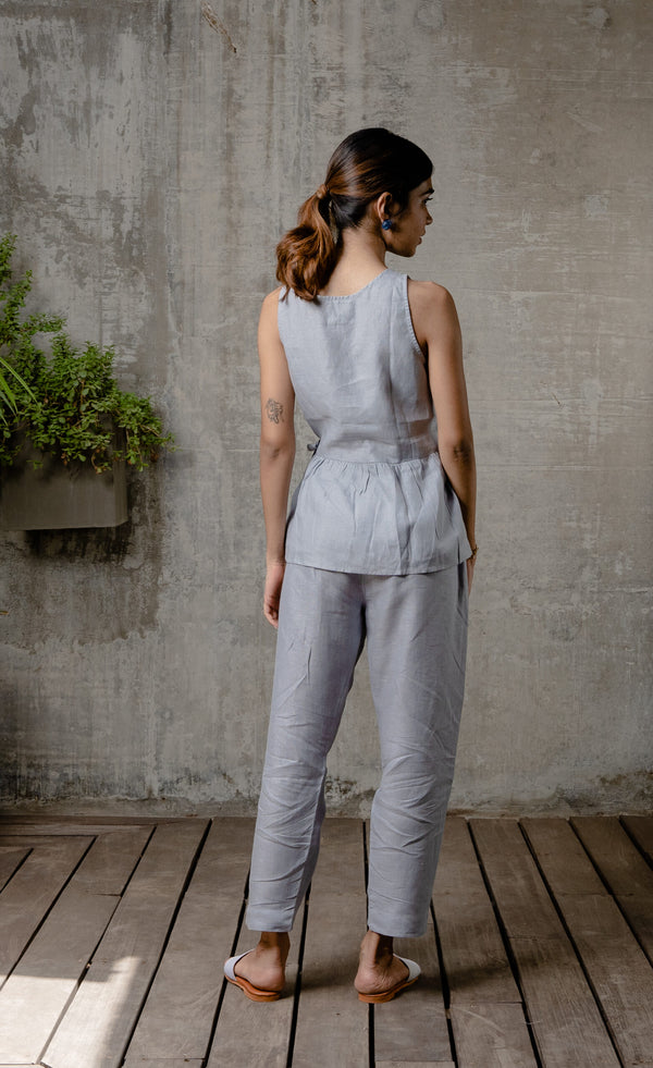 Hinnah wrap top - Powder Blue