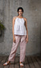 MILEY LINEN DRAWSTRING TOP - White