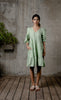 MADONNA LINEN V-NECK DRESS - Pista